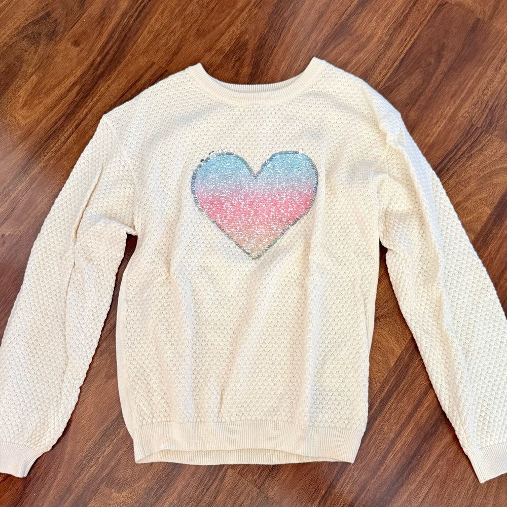 H&M Cream Knit Sweater with Sequin Detail